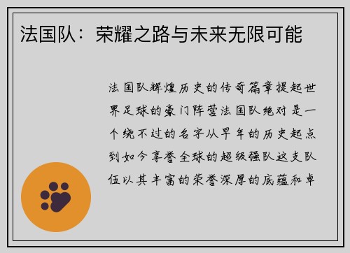 法国队：荣耀之路与未来无限可能